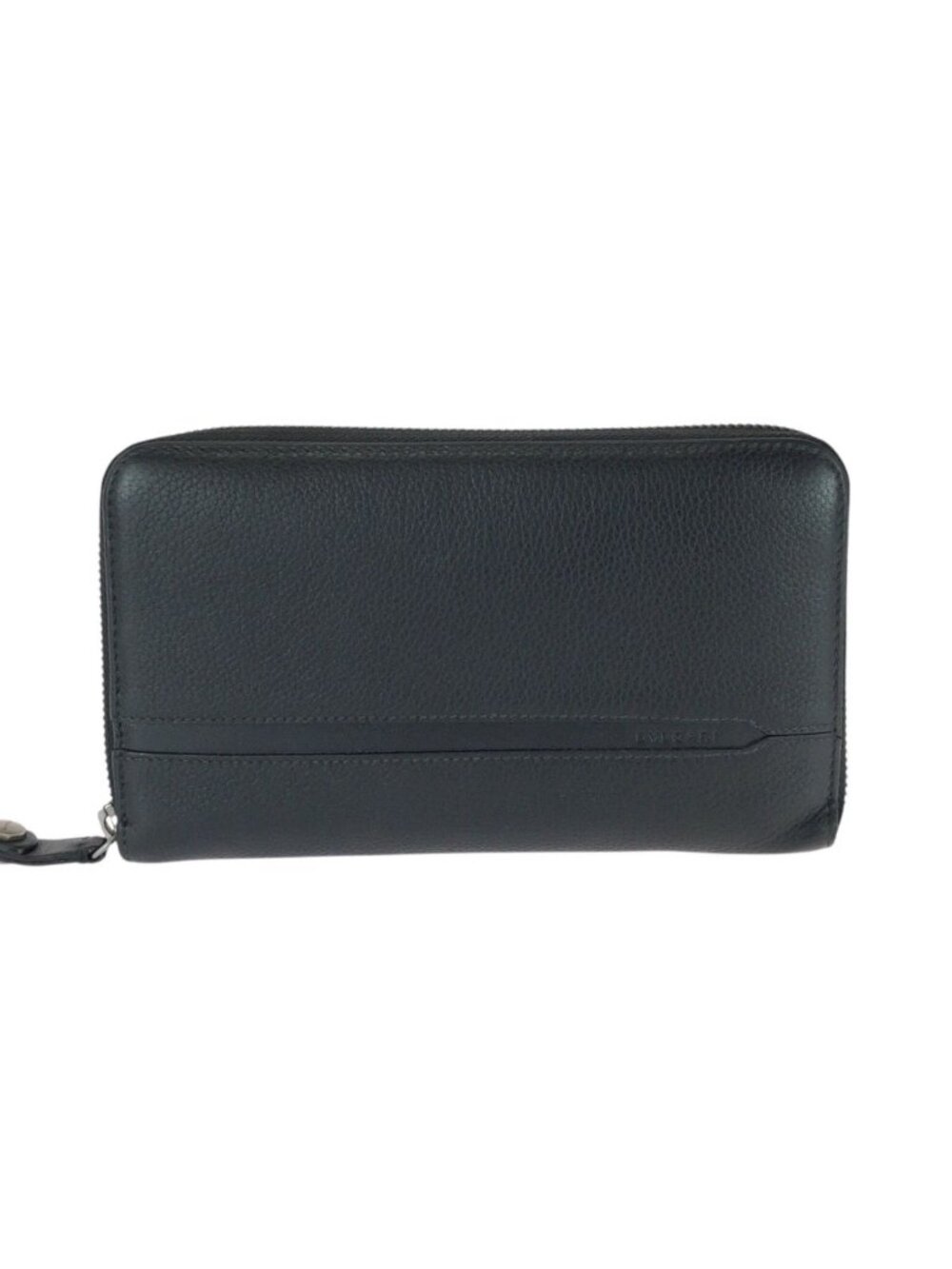 Bvlgari Octo Black Leather Wallet Zip Around